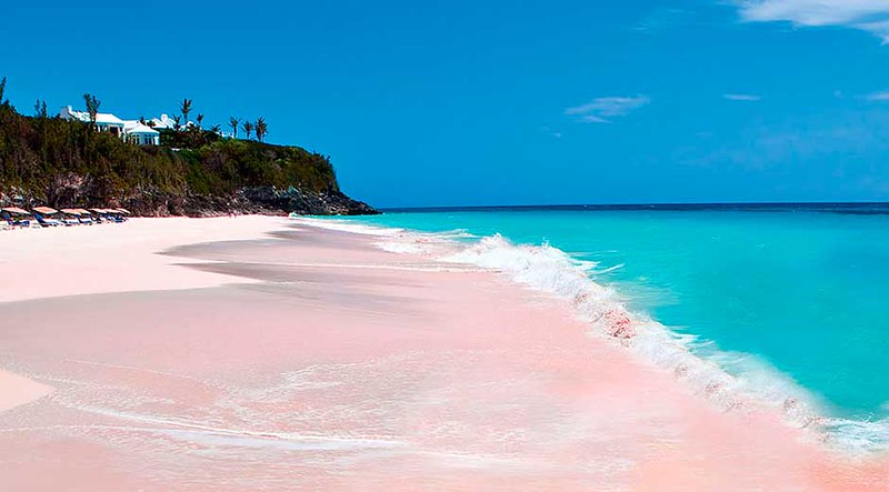 roze strand Bahamas